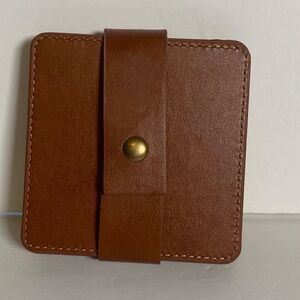 Dansko Leather Coaster Set of 4 Brown Logo Shoe Imprint 3.5” Square Nurse Gift